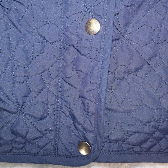 Zenergy By Chico's Vest Womens 2 Or Large Blue Quilted Zip Snap Mock Neck Lined - Picture 9 of 13